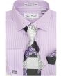 Karl Knox Men's French Cuff Shirt Set - Triple Pattern Checker