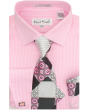 Karl Knox Men's French Cuff Shirt Set - Triple Pattern Checker