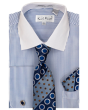 Karl Knox Men's French Cuff Shirt Set - Circle Patterns