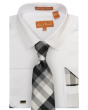 Karl Knox Men's French Cuff Shirt Set - Gradient Checker