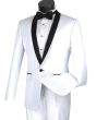 Vinci Men's 2 Piece Wool Feel Slim Fit Tuxedo - Shawl Collar