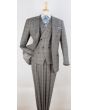 Apollo King Men's 3pc 100% Wool Suit - Slanted Fashion Vest