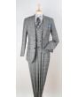 Apollo King Men's Outlet 3pc 100% Wool Suit - Zigzag Vest