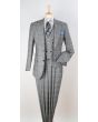 Apollo King Men's 3pc 100% Wool Suit - Zigzag Vest