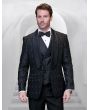 Statement Men's Outlet 3 Piece Wool Tuxedo - Deep Shawl Lapel