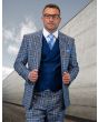 Statement Men's 100% Wool 3 Piece Suit - Triple Tone Plaid