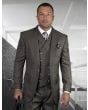 Statement Men's 100% Wool 3 Piece Suit - Textured Solid Color
