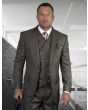 Statement Men's 100% Wool 3 Piece Suit - Textured Solid Color