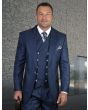 Statement Men's 100% Wool 3 Piece Suit - Textured Solid Color