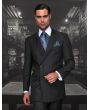 Apollo King Men's 3pc 100% Worsted Wool Outlet Suit - Double Breasted