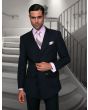 Statement Men's Outlet 2 Piece 100% Wool Fashion Suit - Solid Color