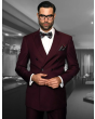 Statement Men's Outlet 2 Piece 100% Wool Fashion Suit - Solid Color