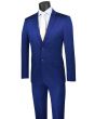 Vinci Men's 2 Piece Wool Feel Slim Fit Suit - Subtle Texture