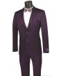 Vinci Men's 2 Piece Wool Feel Slim Fit Suit - Subtle Texture
