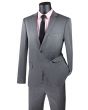 Vinci Men's 2 Piece Wool Feel Slim Fit Suit - Classic Business