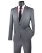 Vinci Men's 2 Piece Wool Feel Ultra Slim Fit Suit - Classic Business