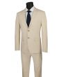 Vinci Men's 2 Piece Wool Feel Slim Fit Suit - Classic Business