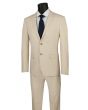 Vinci Men's 2 Piece Wool Feel Ultra Slim Fit Suit - Classic Business