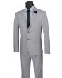 Vinci Men's 2 Piece Wool Feel Ultra Slim Fit Suit - Classic Business