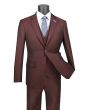 Vinci Men's 3 Piece Wool Feel Slim Fit Suit - Sharkskin