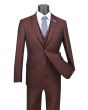 Vinci Men's 3 Piece Wool Feel Slim Outlet Suit - Sharkskin