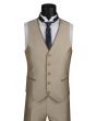 Vinci Men's 3 Piece Wool Feel Slim Fit Suit - Trimmed Lapel