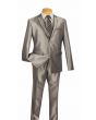 Vinci Men's Wool Feel 3 Piece Outlet Slim Fit Suit - Sharkskin