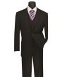 Vinci Men's 3 Piece Wool Feel Executive Suit - Pinstripe