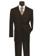 Vinci Men's 3 Piece Wool Feel Executive Suit - Pinstripe