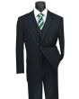 Vinci Men's Outlet 3 Piece Wool Feel Executive Suit - Pinstripe