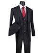 Vinci Men's 3 Piece Wool Feel Executive Suit - Big and Tall