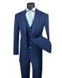 Vinci Men's 3 Piece Wool Feel Executive Suit - Big and Tall