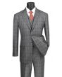 Vinci Men's 3 Piece Executive Suit - Double Breasted Vest