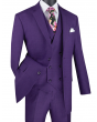 Vinci Men's Outlet 3 Piece Wool Feel Classic Suit - Double Breasted Vest