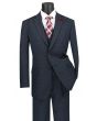 Vinci Men's 3 Piece Wool Feel Executive Suit - Windowpane