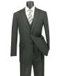 Vinci Men's Outlet 3 Piece Wool Feel Executive Suit - Windowpane