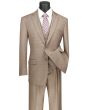 Vinci Men's 3 Piece Wool Feel Executive Suit - Windowpane