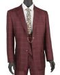 Vinci Men's 3 Piece Executive Suit - Glen Plaid