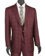 Vinci Men's Outlet 3 Piece Executive Suit - Classic Glen Plaid
