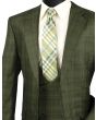 Vinci Men's 3 Piece Executive Suit - Glen Plaid