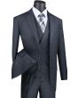 CCO Men's Outlet 3 Piece Wool Feel Classic Suit - Double Breasted Vest