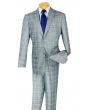 Vinci Men's Outlet 3 Piece Executive Suit - Classic Glen Plaid