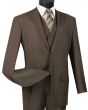 Vinci Men's 3 Piece Wool Feel Classic Suit - Big and Tall Sizes