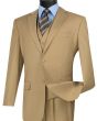 Vinci Men's 3 Piece Wool Feel Classic Suit - Big and Tall Sizes