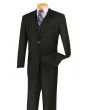 Vinci Men's 3 Piece Wool Feel Outlet Suit - Flat Front Pants