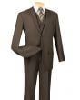 Vinci Men's 3 Piece Wool Feel Outlet Suit - Flat Front Pants