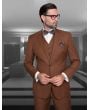 Vinci Men's 3 Piece Wool Feel Business Suit - Flat Front Pants