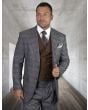 Statement Men's 100% Wool 3 Piece Suit - Fashion Two Tone