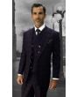 Statement Men's 3 Piece 100% Wool Suit -  Dark Fashion Checker