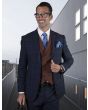 Statement Men's 100% Wool 3 Piece Suit -  Triple Tone Layers